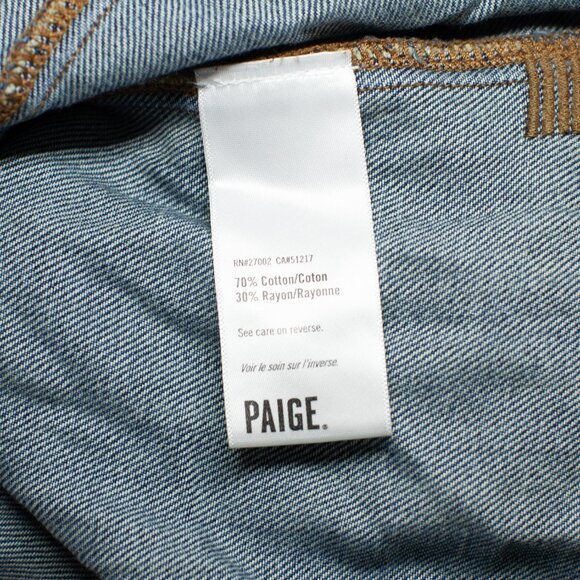 PAIGE Distressed Blue Denim Jacket - Picture 5 of 9